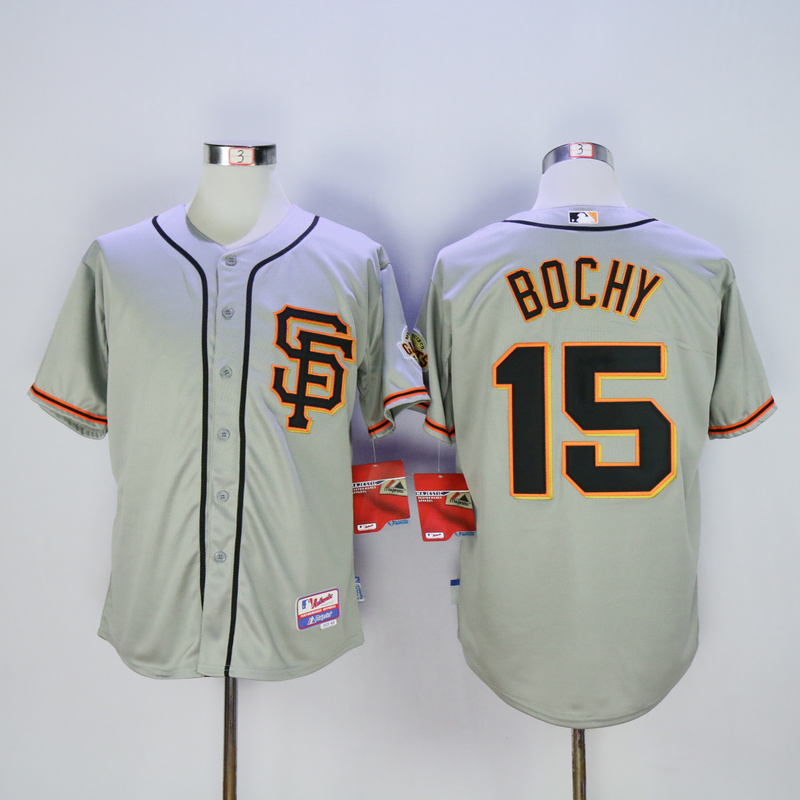 Men San Francisco Giants #15 Bochy Grey MLB Jerseys->san francisco giants->MLB Jersey